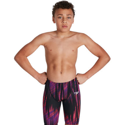 Chlapecké Závodní Plavky Fastskin Endurance+ High Waisted Jammer - Black/Phoenix Red/Violet