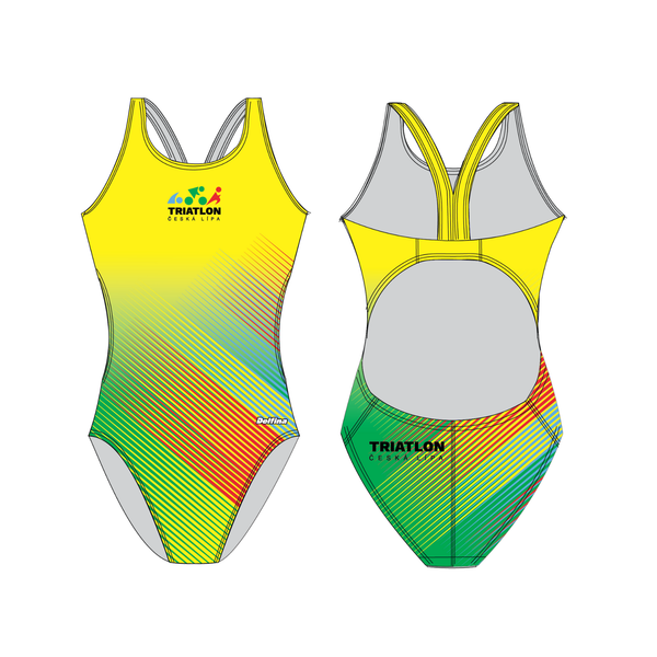 Triatlon Česká Lípa tréninkové plavky dámské - široká ramínka