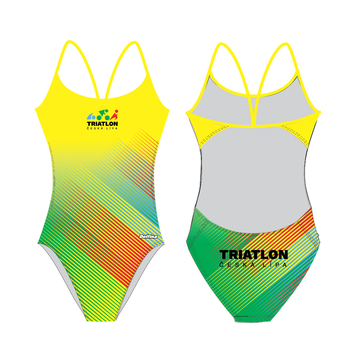 Triatlon Česká Lípa tréninkové plavky dámské -  úzká ramínka