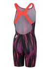 Dívčí Závodní Plavky Fastskin Openback Kneeskin - Black/Phoenix Red/Violet