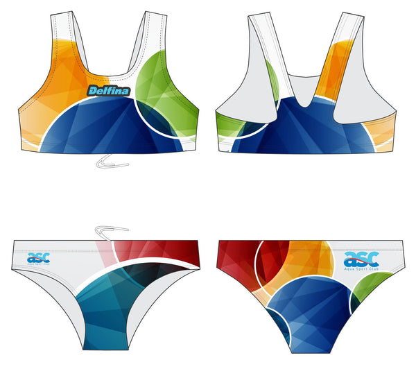 ASC tréninkové plavky dámské dvojdílné - široká ramínka